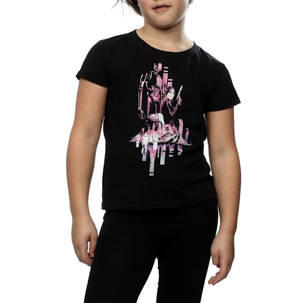 Star Wars Girls Rogue One Jyn och K-2SO Bomull T-shirt 5-6 år Black 5-6 Years