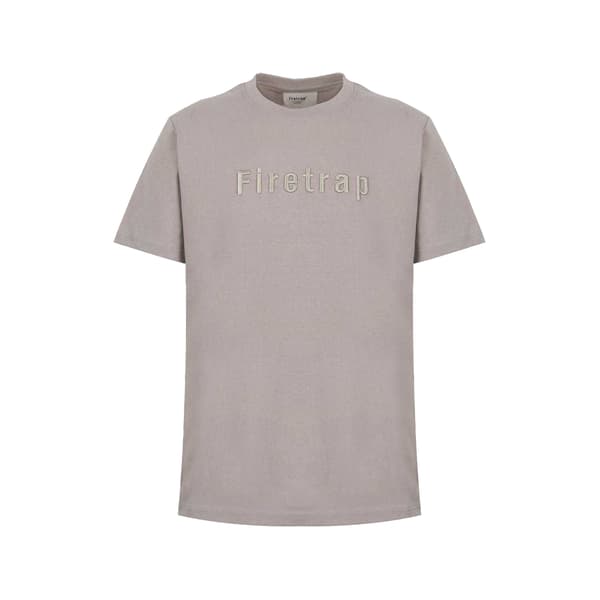 Firetrap Herr Broderad Logotyp T-Shirt XL Askgrå Ash XL