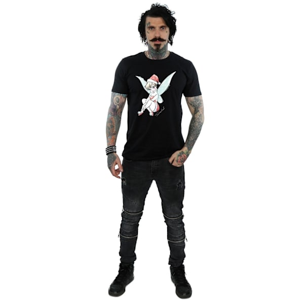Disney Mens Tinkerbell Christmas Fairy T-Shirt XXL Svart Black XXL