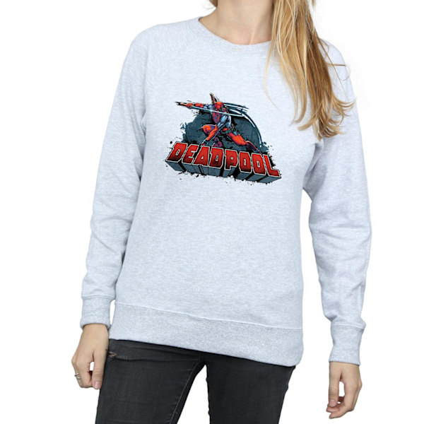 Marvel Dam Deadpool Svärd Logo Sweatshirt XL Heather Heather Grey XL