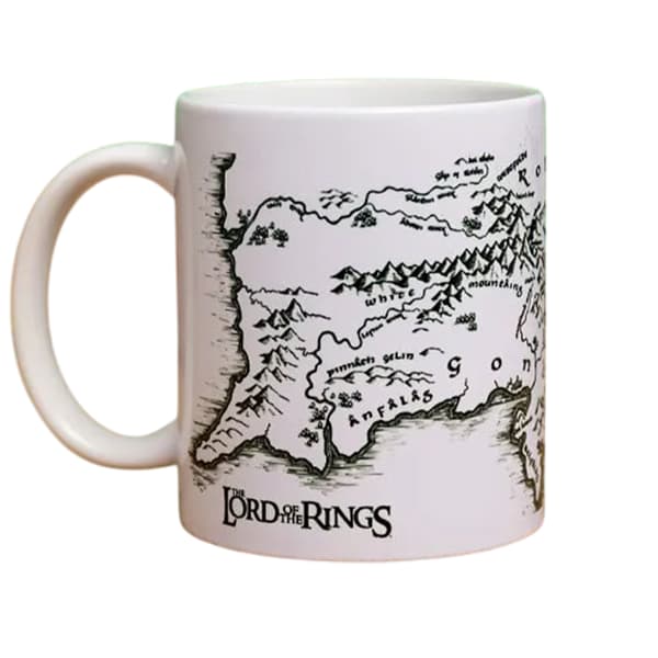 Sagan om ringen Middle Earth Karta Mugg En Storlek Vit White One Size
