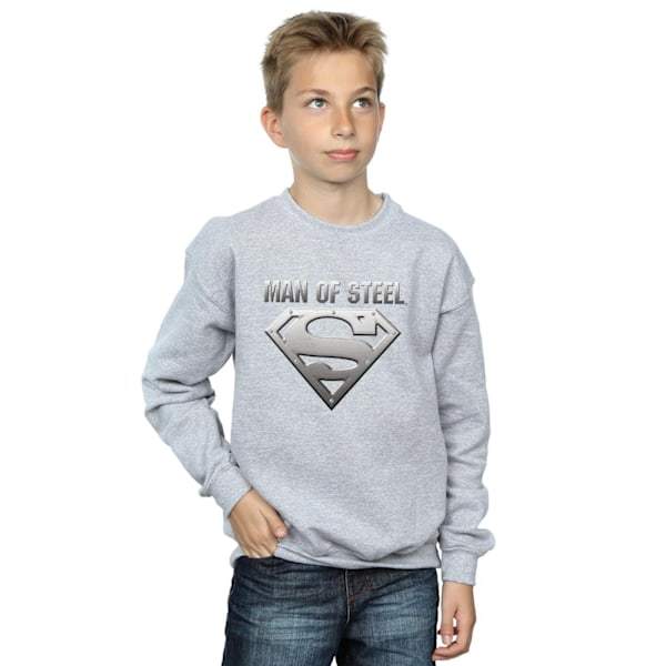 DC Comics Boys Superman Man Of Steel Shield Sweatshirt 5-6 år Sports Grey 5-6 Years