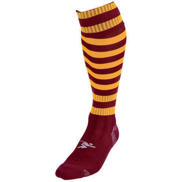 Precision Barn/Barn Pro Randiga Fotbollsstrumpor 12 UK Barn- Maroon/Amber Glow 12 UK Child-2 UK