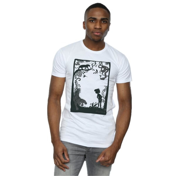 Disney Mens The Jungle Book Silhouette Poster T-Shirt XXL Vit White XXL