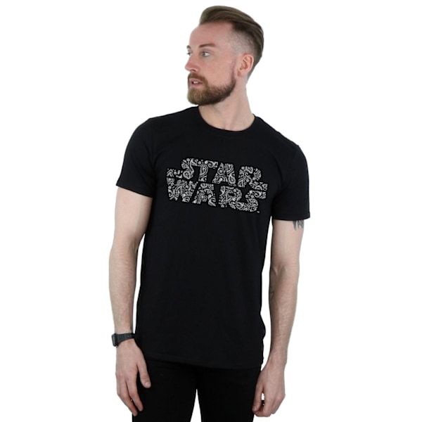 Star Wars Paisley Logo T-shirt 3XL Svart Black 3XL