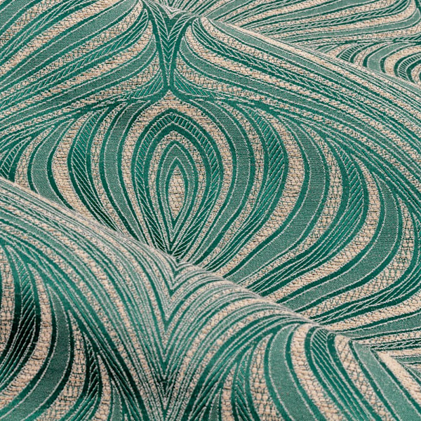 Paoletti Gatsby Jacquard Öglettgardiner 168cm x 229cm Smaragd Emerald 168cm x 229cm