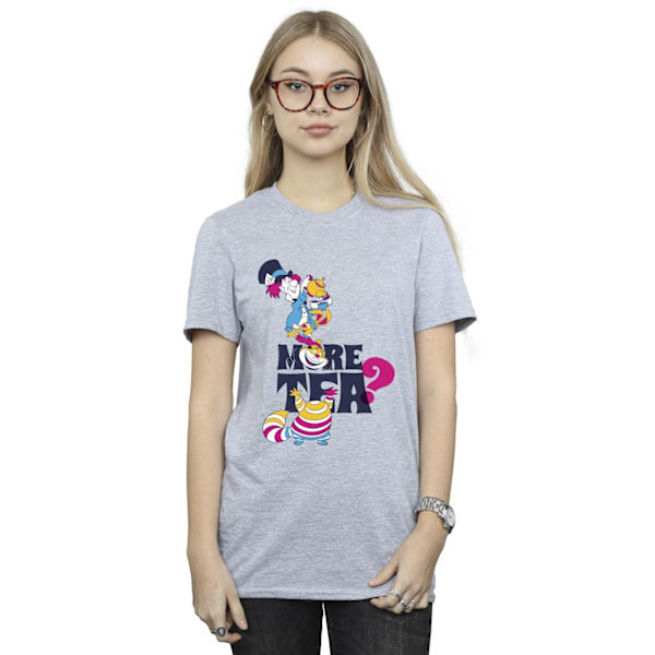 Disney Womens/Ladies Alice In Wonderland More Tea Cotton Boyfri Sports Grey 4XL