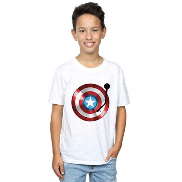 Marvel Boys Captain America Turntable T-Shirt 9-11 år Vit White 9-11 Years