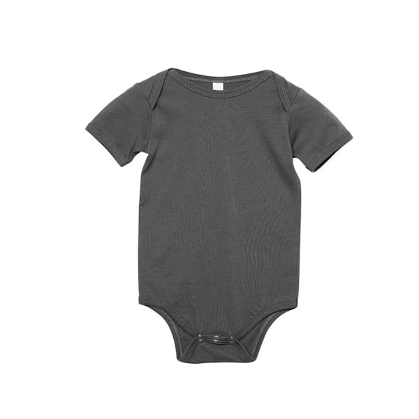 Bella + Canvas Baby Jersey Kortärmad Onesie 6-12 Månader Mörk Dark Grey Heather 6-12 Months