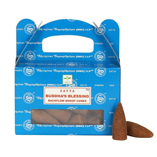 Satya Buddhas Blessing Backflow Rökelsekoner (Förpackning med 144) One Blue One Size