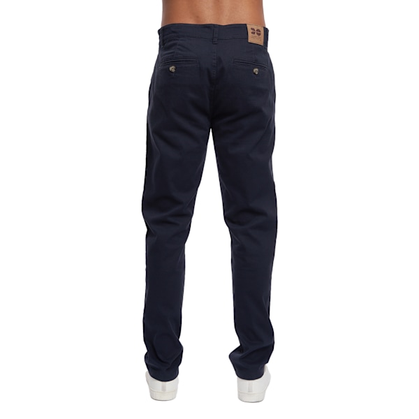 Crosshatch Roysden Chinos för män 32R Marinblå Navy 32R