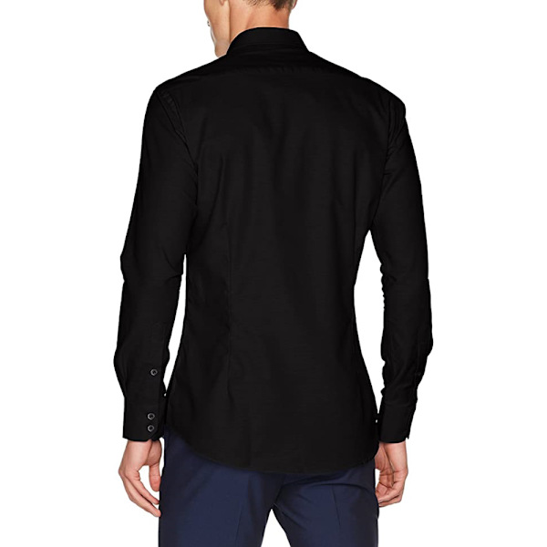 Kustom Kit Herr Slim Fit Långärmad Oxford Skjorta 18 Svart Black 18