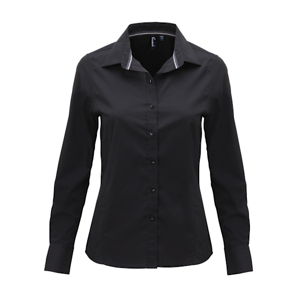 Premier Dam/Kvinnor Fredag Åtsittande Långärmad Skjorta XL Svart Black XL
