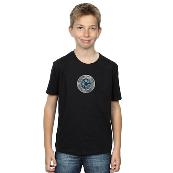 Marvel Boys Avengers Endgame Tony Stark Hjärta T-shirt 7-8 år Black 7-8 Years