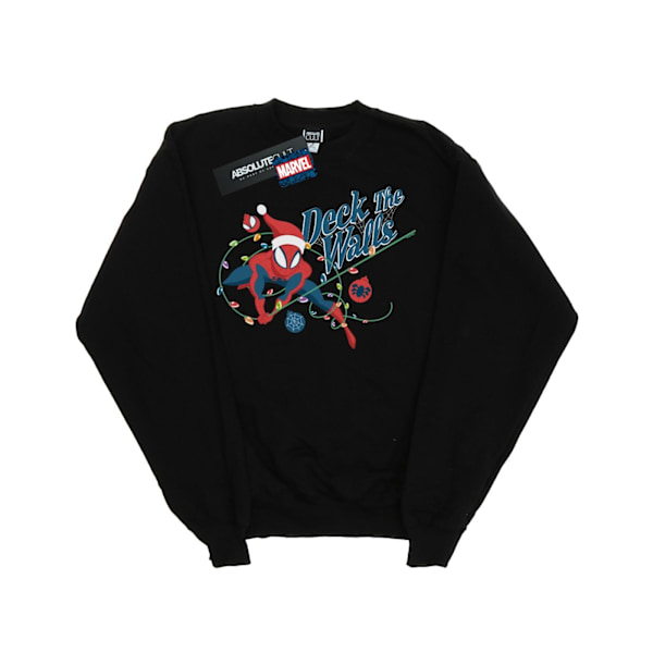 Marvel Girls Spider-Man Deck The Walls Sweatshirt 7-8 år Bla Black 7-8 Years