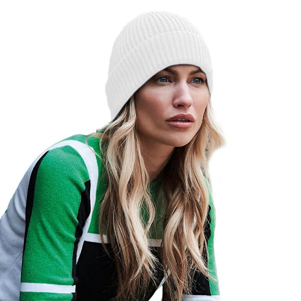 Beechfield Engineered Knit Ribbed Beanie One Size Vit White One Size
