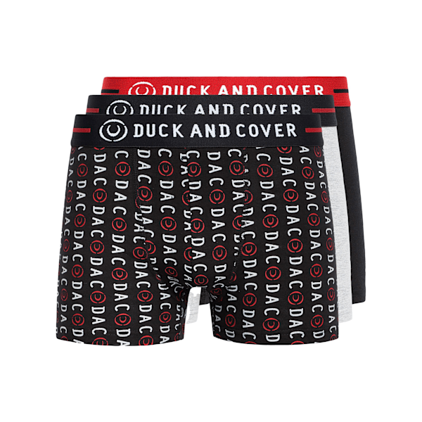 Duck and Cover Mens Stamper Boxer Shorts (3-pack) XL Svart Black XL