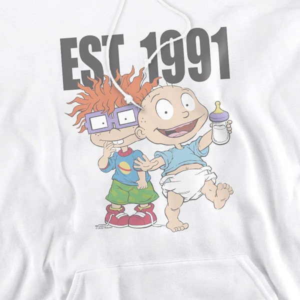 Rugrats Herr Est 1991 Hoodie M Vit White M