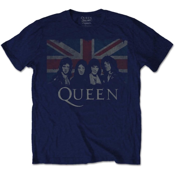 Queen Unisex Vuxen Union Jack T-shirt L Marinblå Navy Blue L