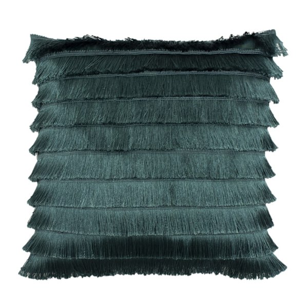 Furn Flicker Tiered Fringe Kuddfodral 45 x 45 cm Teal Teal 45 x 45 cm