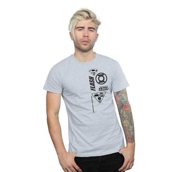 DC Comics Justice League Chest Icons T-shirt S Sports Grey Sports Grey S