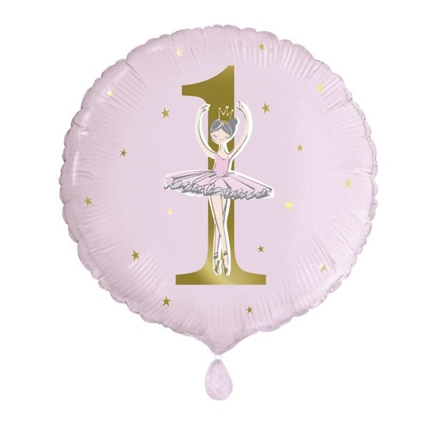 Unik festballong Ballerina 1:a födelsedag folieballong One Size Rosa Pink One Size