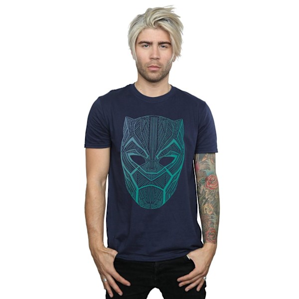 Marvel Herr Svart Panter Tribal Mask T-shirt 3XL Marinblå Navy Blue 3XL