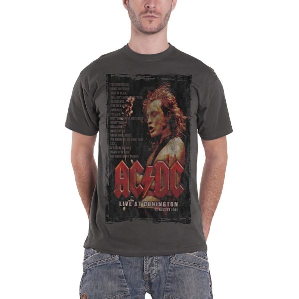 AC/DC Unisex Vuxen Donington Set T-Shirt M Charcoal Grey Charcoal Grey M