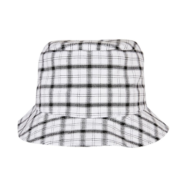 Flexfit Unisex Vuxen Rutig Bucket Hat One Size Vit/Grå White/Grey One Size