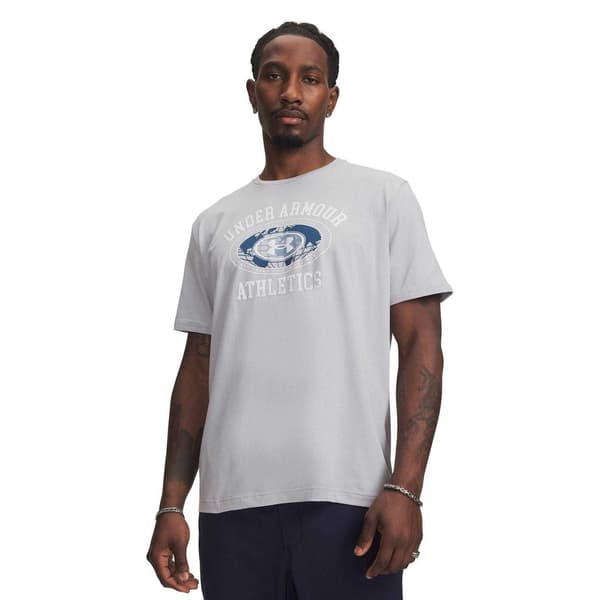 Under Armour Herr Logotyp Atletisk T-shirt S Grå/Vit Grey/White S
