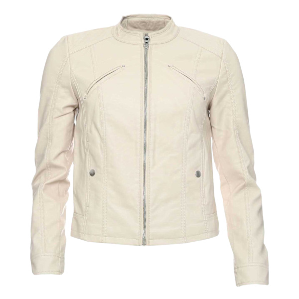 Vero Moda Dam/Dam Favodona Faux Läderjacka 6 UK Havregryn Oatmeal 6 UK