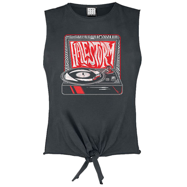 Amplified Womens/Ladies Swirly Record Tank Top M Charcoal Charcoal M