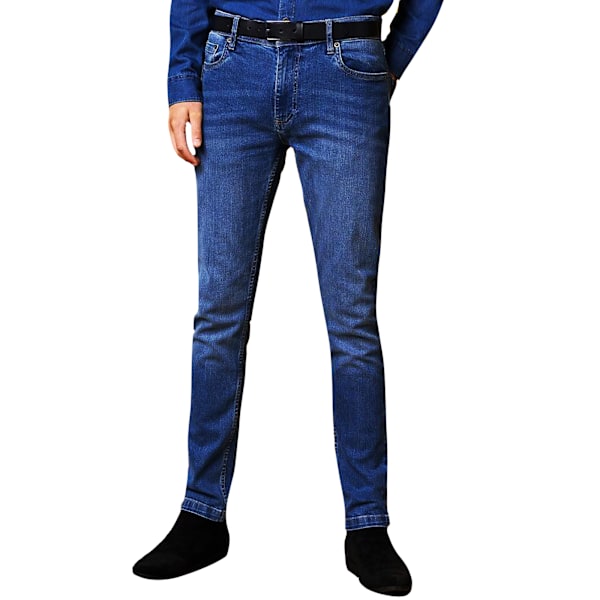 AWDis So Denim Herr Max Slim Jeans 30R Mörkblå Tvätt Dark Blue Wash 30R