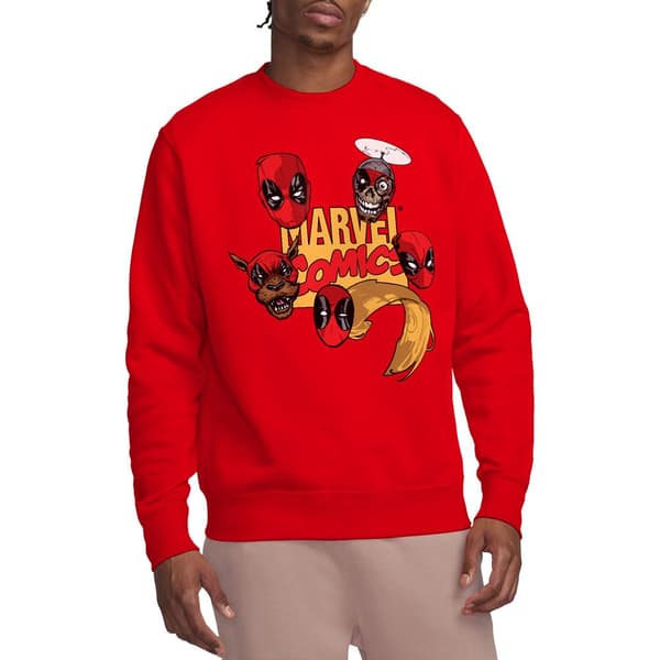 Deadpool Unisex Vuxen Karaktärshuvuden Sweatshirt M Röd Red M