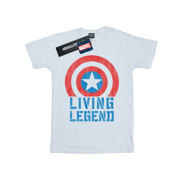 Marvel Girls Captain America Living Legend T-shirt i bomull 5-6 Y White 5-6 Years