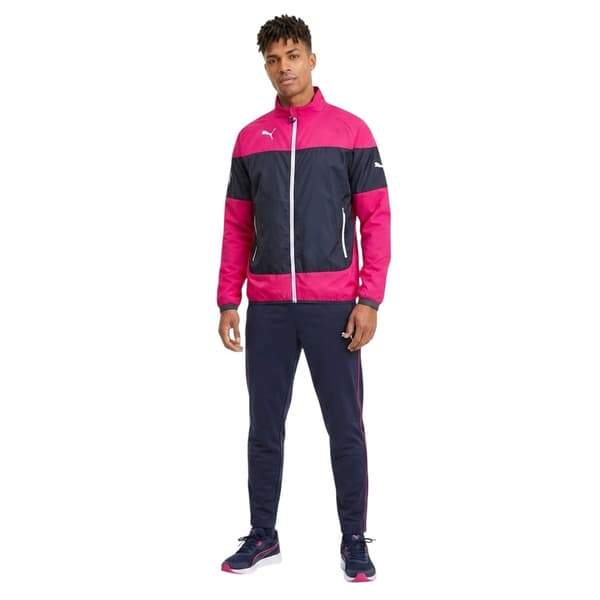 Puma Herr Indomitable Colour Block Avslappnad Passform Långärmad Jacka Pink XL