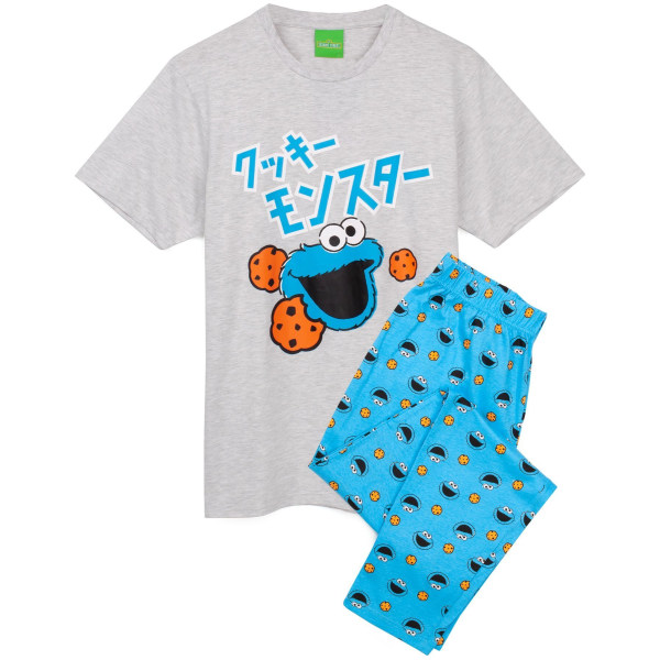 Sesame Street Mens Cookie Monster Pyjamas Set S Blue Blue S