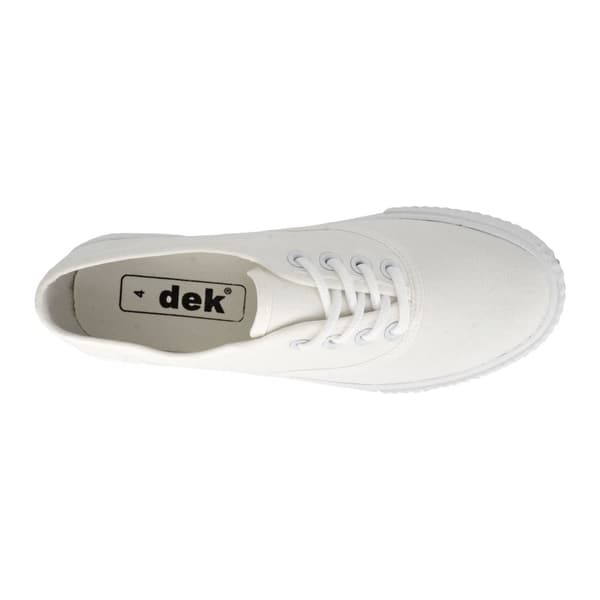 Dek Barn Canvas Gympaskor med Snörning 4 UK Vit White 4 UK