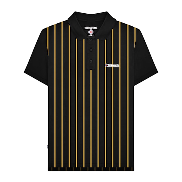 Lambretta Herr Pinstripe Pikétröja 3XL Svart/Guld Black/Gold 3XL