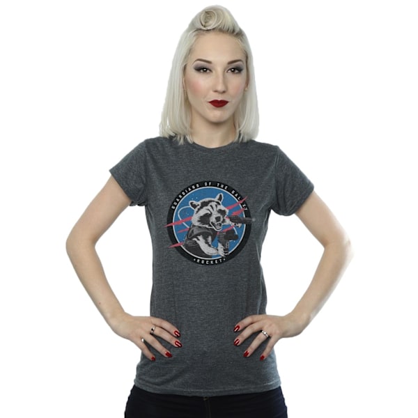 Marvel Dam/Kvinnor Guardians Of The Galaxy Rocket Emblem Bomull Dark Heather M