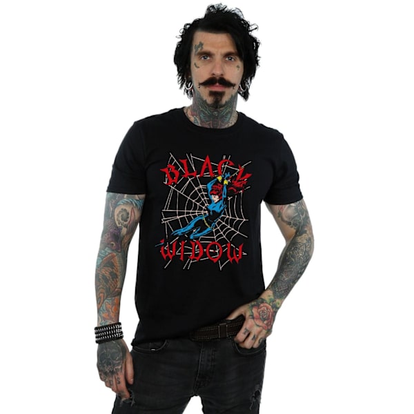 Marvel Herr Svart Änka Web T-shirt 4XL Svart Black 4XL