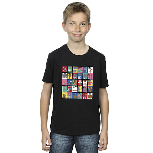 Tom And Jerry Boys Grid Squares T-Shirt 5-6 år Svart Black 5-6 Years