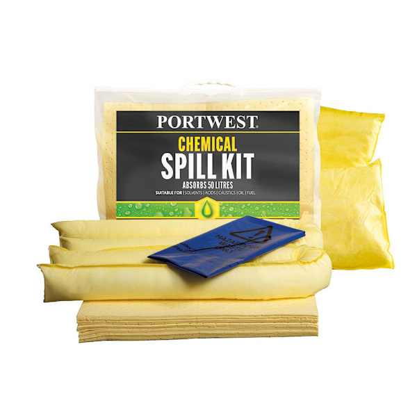 Portwest 50L Kemikaliespill Kit One Size Gul Yellow One Size