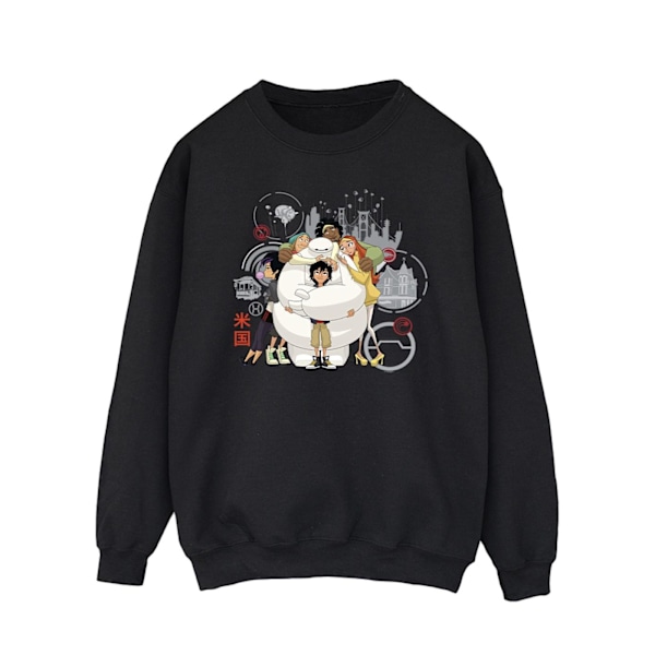 Disney Herr Big Hero 6 Baymax Gruppkram Sweatshirt 4XL Svart Black 4XL