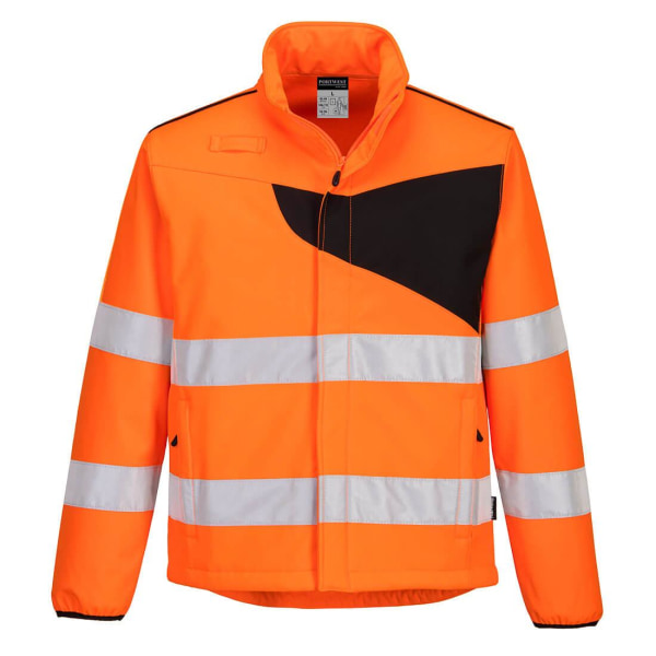Portwest Mens PW2 Softshell High-Vis Safety Jacket S Orange/Bla Orange/Black S