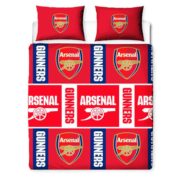 Arsenal FC Gunners Vändbart Påslakanset Dubbel Multicolou Multicoloured Double