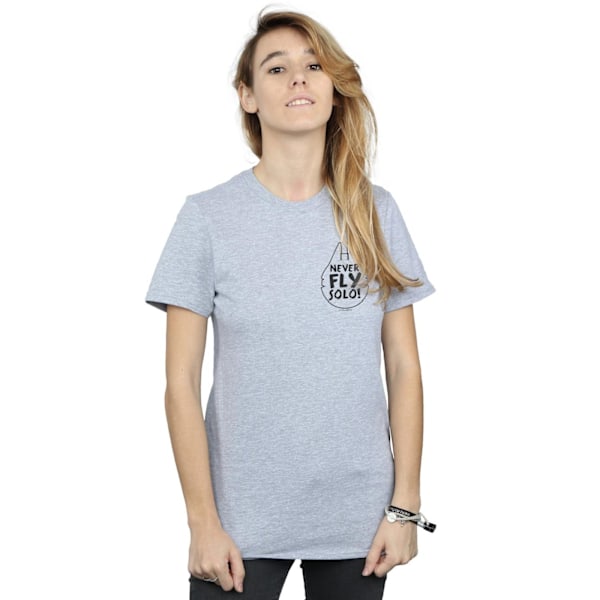 Star Wars Dam/Damer Aldrig Flyger Solo Bomull Boyfriend T-shirt Sports Grey S