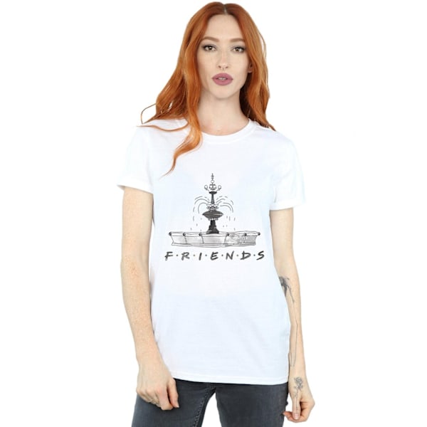 Friends Dam T-shirt i bomull för kvinnor/damer White L