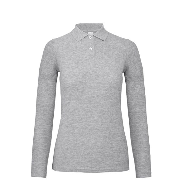 B&C ID.001 Dam/Dam Långärmad Polo XS Taupe Grey Taupe Grey XS