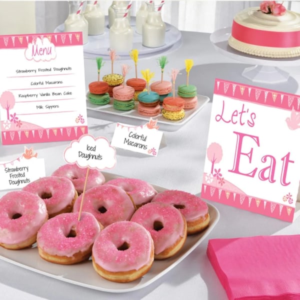 Amscan Let´s Eat Buffet Dekorationer Set One Size Rosa/Vit Pink/White One Size